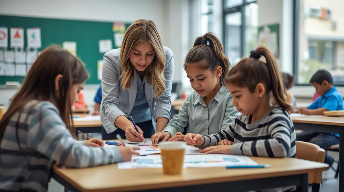 student engaging in hands-on cross-curricular learning with multiple subjects