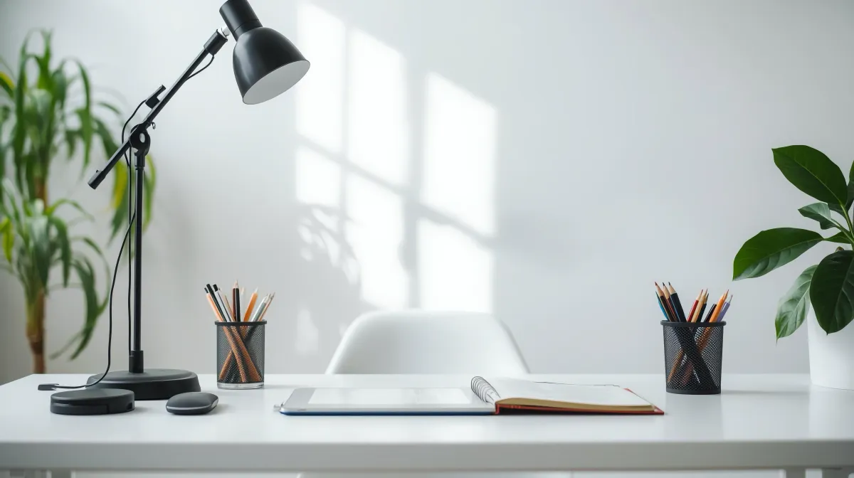 organized home education learning space with books and computer