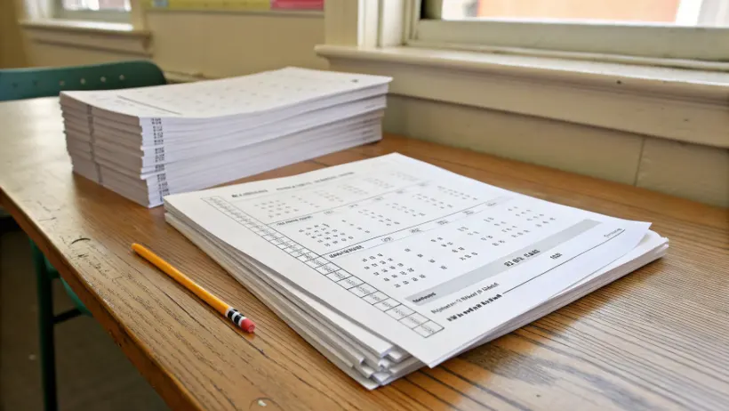 Stack of probability worksheets showing progression from basic to advanced problems